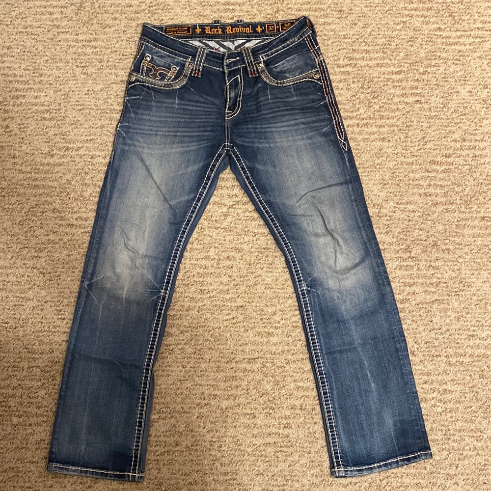 Mens Rock Revival jeans Jett Straight Size 32 x 32
